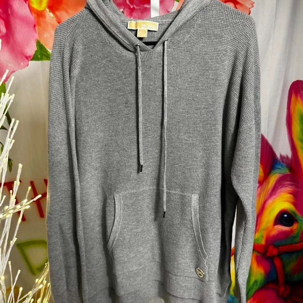 W26. Grey waffle knit Michael Kors hoodie. Size xl